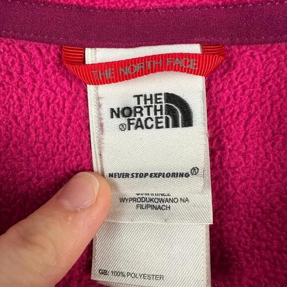 The North Face Women's Pink Quarter Zip Fleece Pullover Size Small Hike Active - Picture 4 of 11